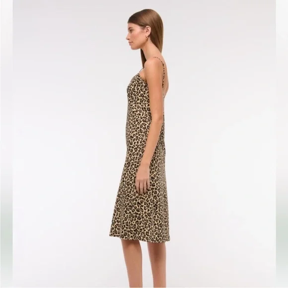 ⭐️ NEW Abercrombie & Fitch XS Petite Leopard Animal Print Midi Dress - Picture 10 of 10